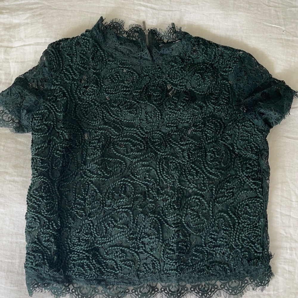 Zara emerald lace top